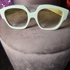 SG1 - Gucci White with yellow lens sunnies